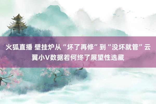 火狐直播 壁挂炉从“坏了再修”到“没坏就管”云翼小V数据若何终了展望性选藏