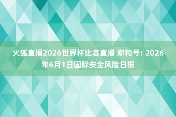 火狐直播2026世界杯比赛直播 郑和号: 2026年6月1日国际安全风险日报