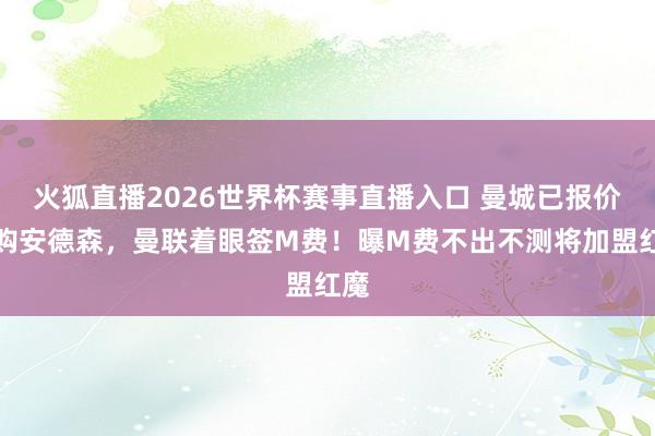 火狐直播2026世界杯赛事直播入口 曼城已报价求购安德森，曼联着眼签M费！曝M费